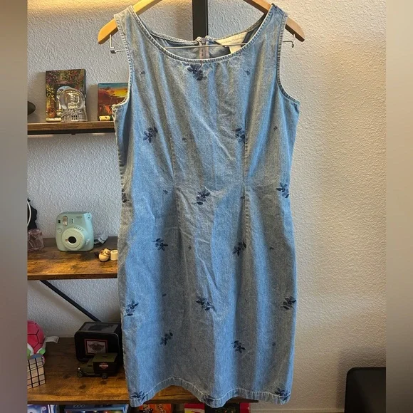 white christmas dresses Lisa Embroidered Denim Dress main image 1